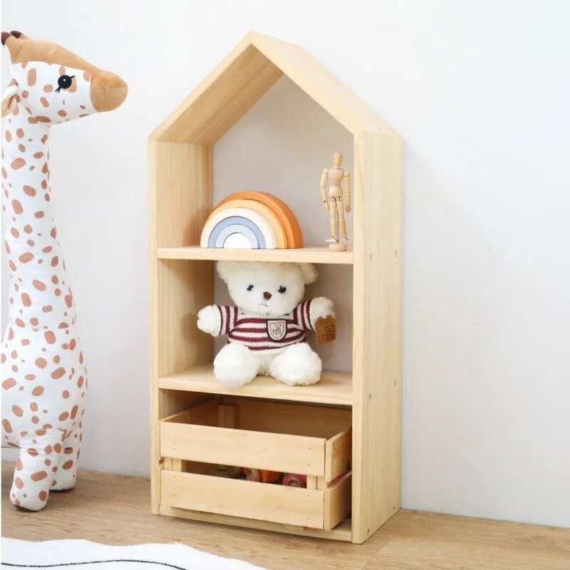 Kids Multi-layer Solid Wood Toy Storage Shelf