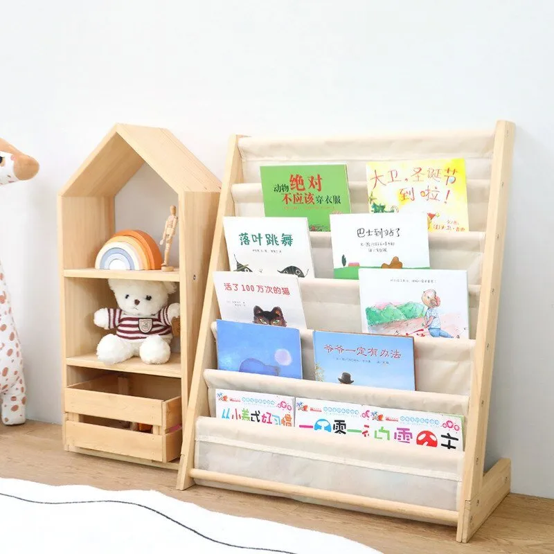 Kids Multi-layer Solid Wood Toy Storage Shelf