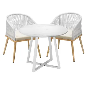 Livsip 3PCS Outdoor Dining Setting Table and Chairs Patio Furniture Bistro Set