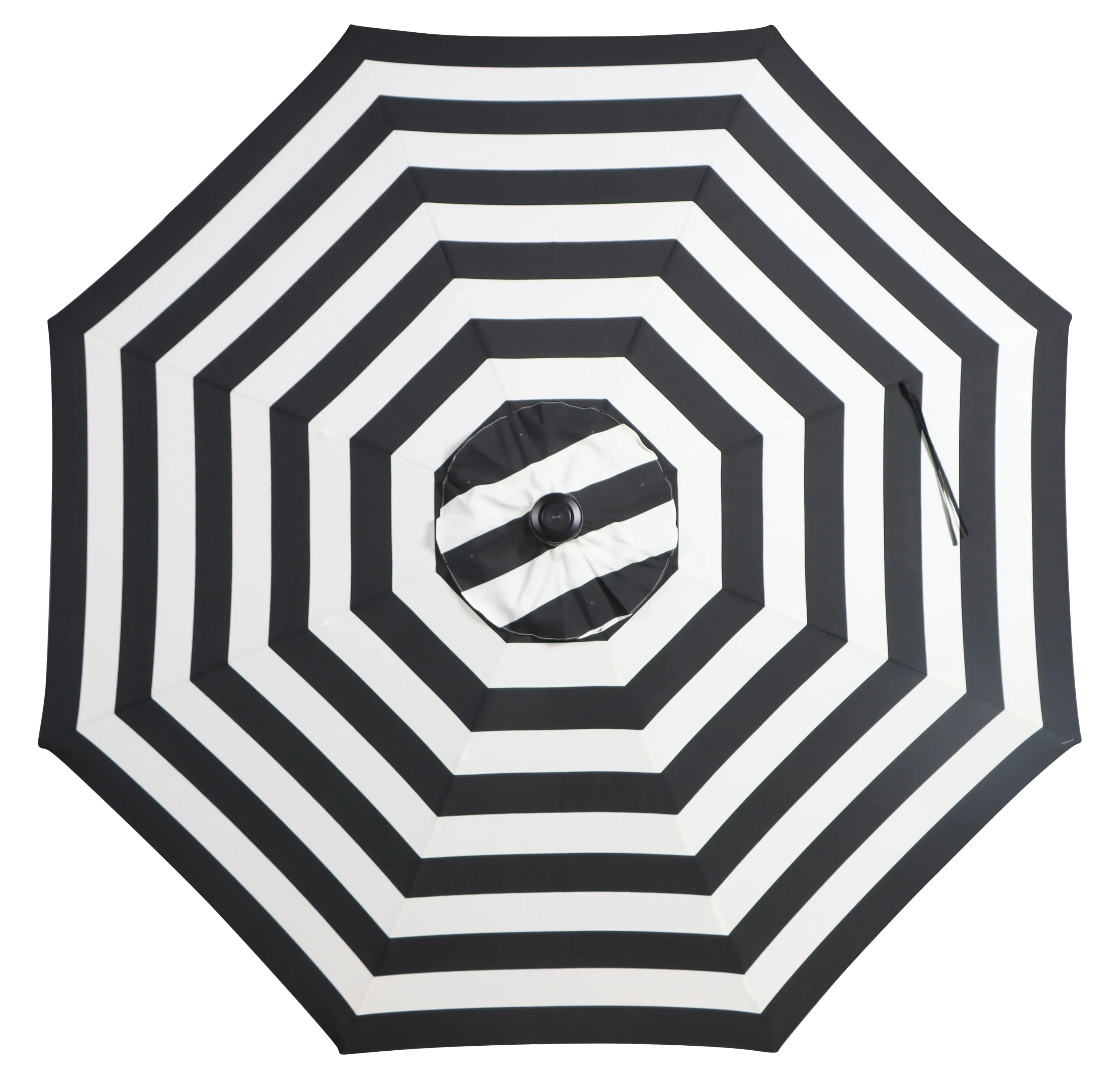 Mainstays 9ft B & W Cabana Stripe Round Outdoor Tilting Market Patio Umbrella with Crank