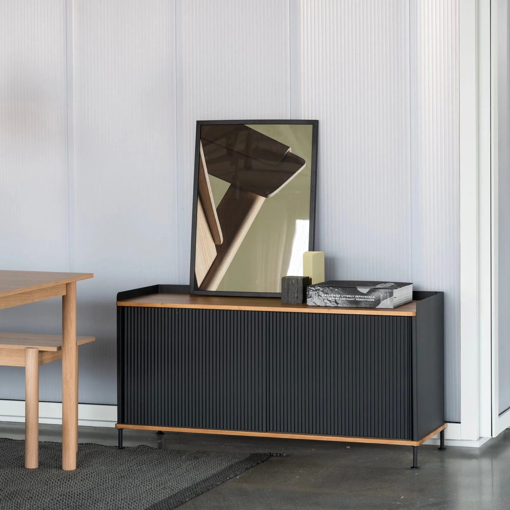 Muuto Enfold Sideboard Low (w124.5xd45xh62cm) , Oak/Black