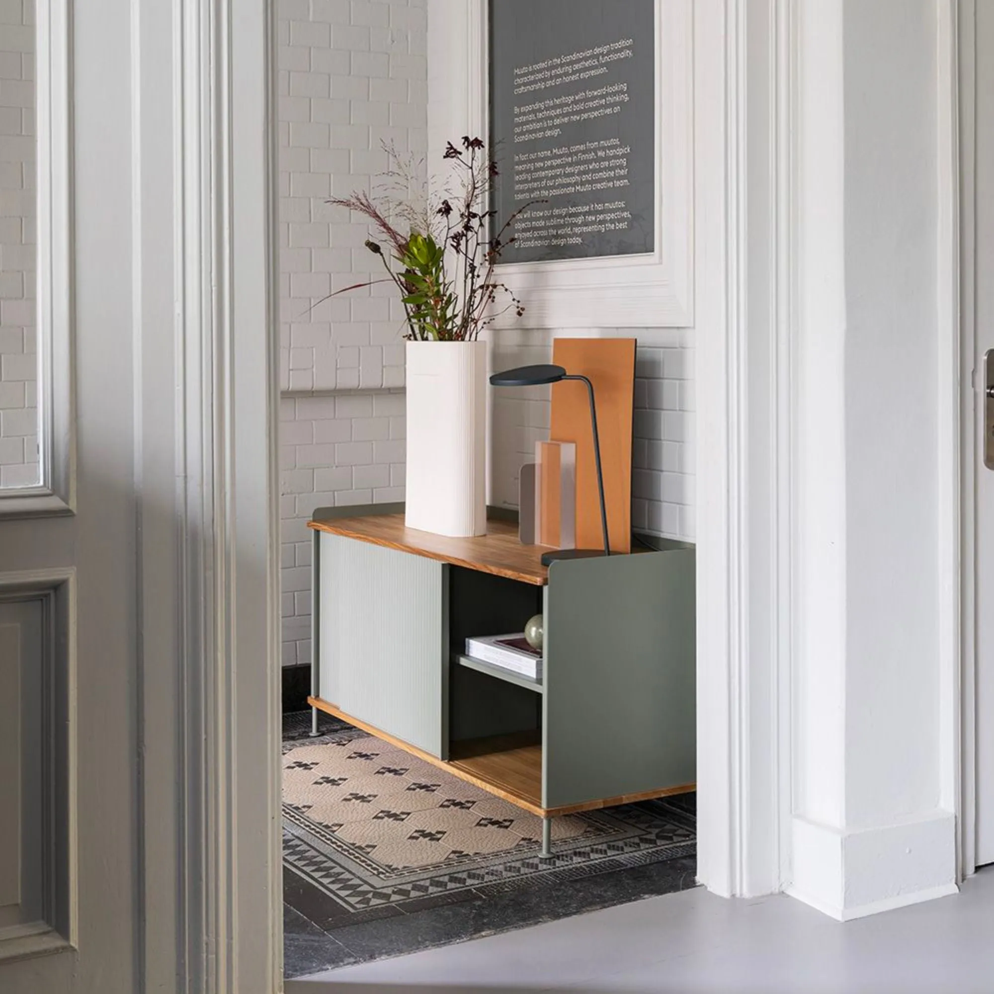 Muuto Enfold Sideboard Low (w124.5xd45xh62cm) , Oak/Dusty Green