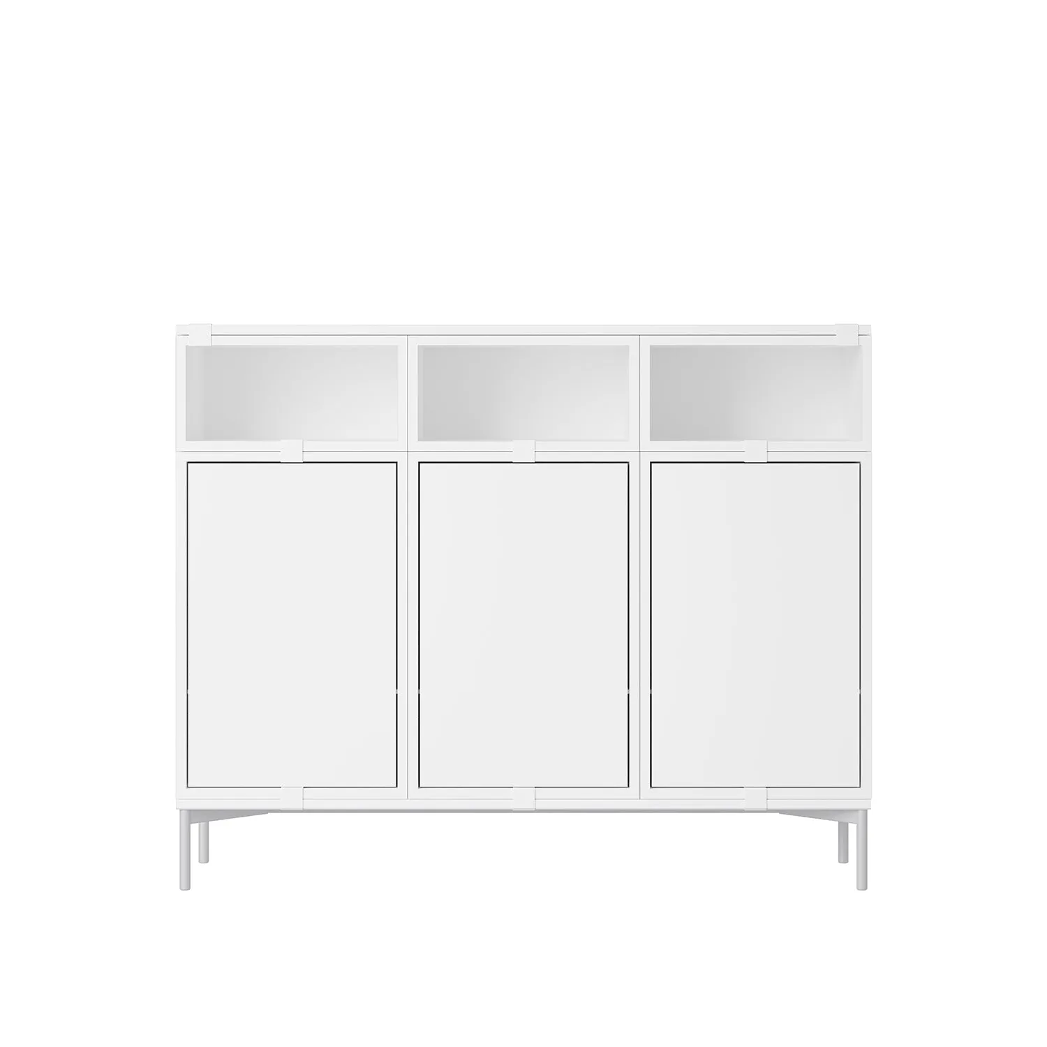 muuto | stacked storage system | podium with tube base 131cm | white   grey
