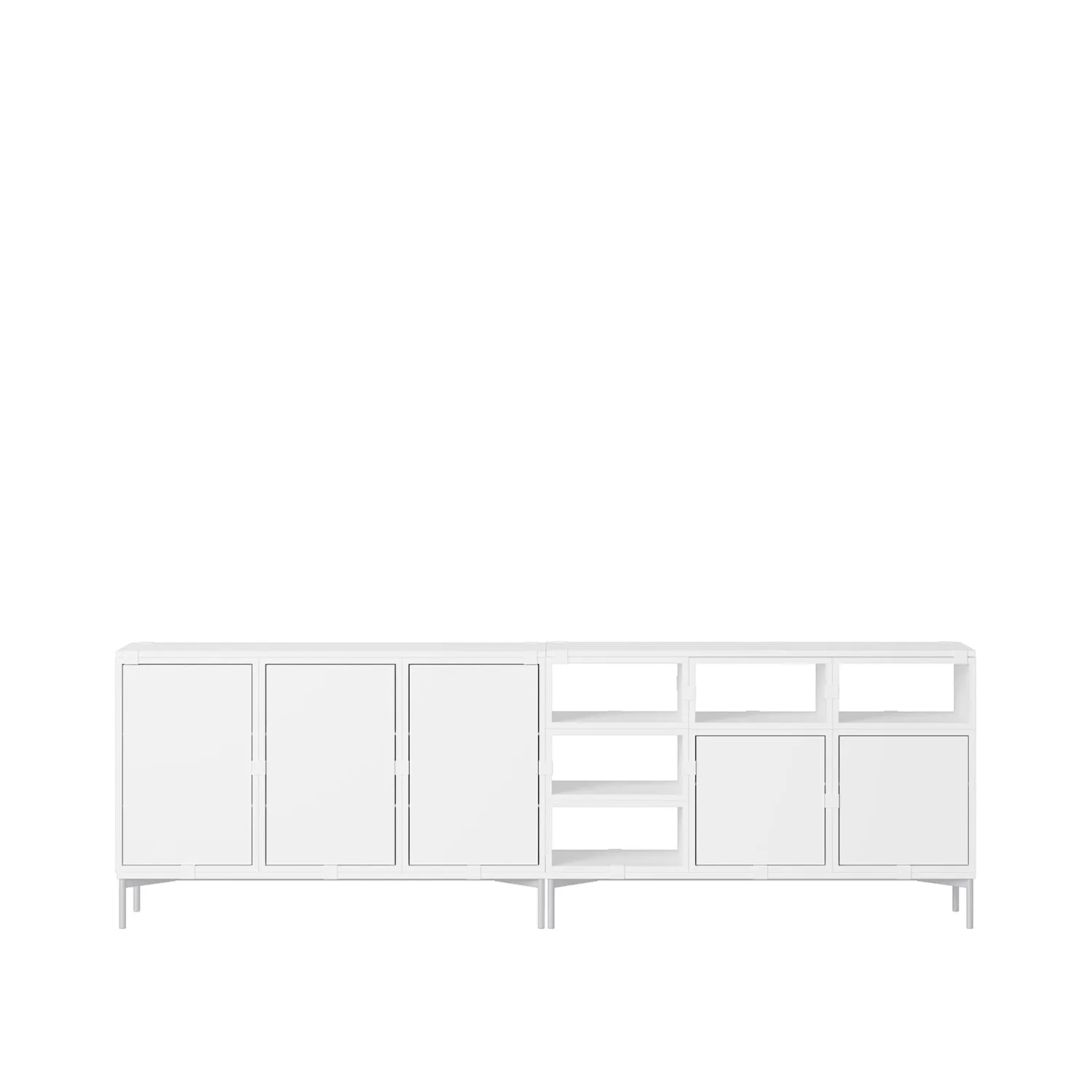 muuto | stacked storage system | podium with tube base 131cm | white   grey