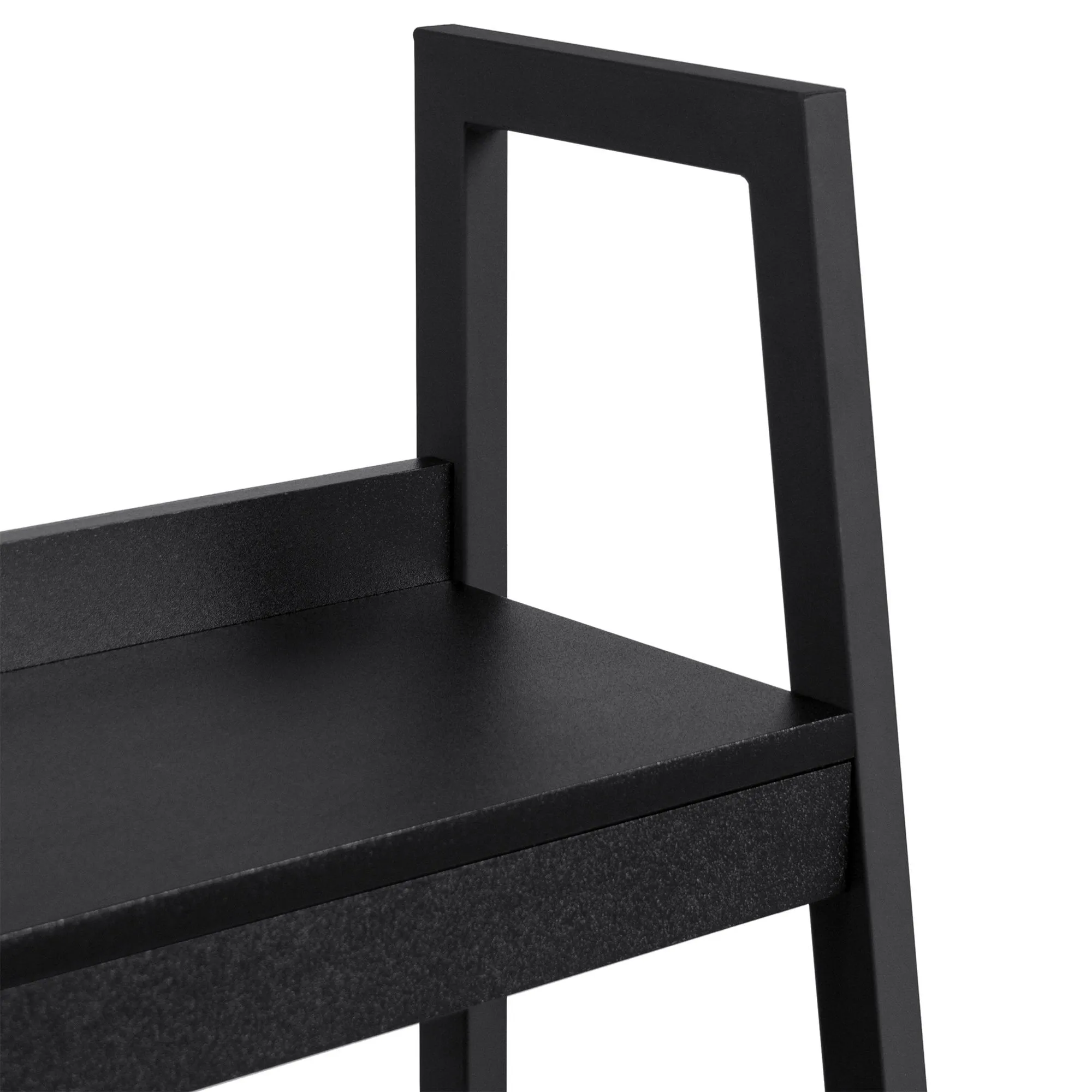 Set of 2 4-Shelf Open Ladder Bookcase Display - Black