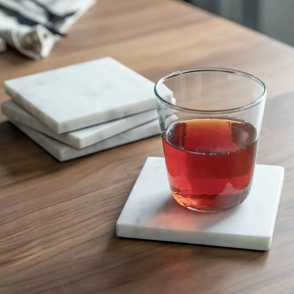 SET OF 4 SQUARE MARBLE COASTERS