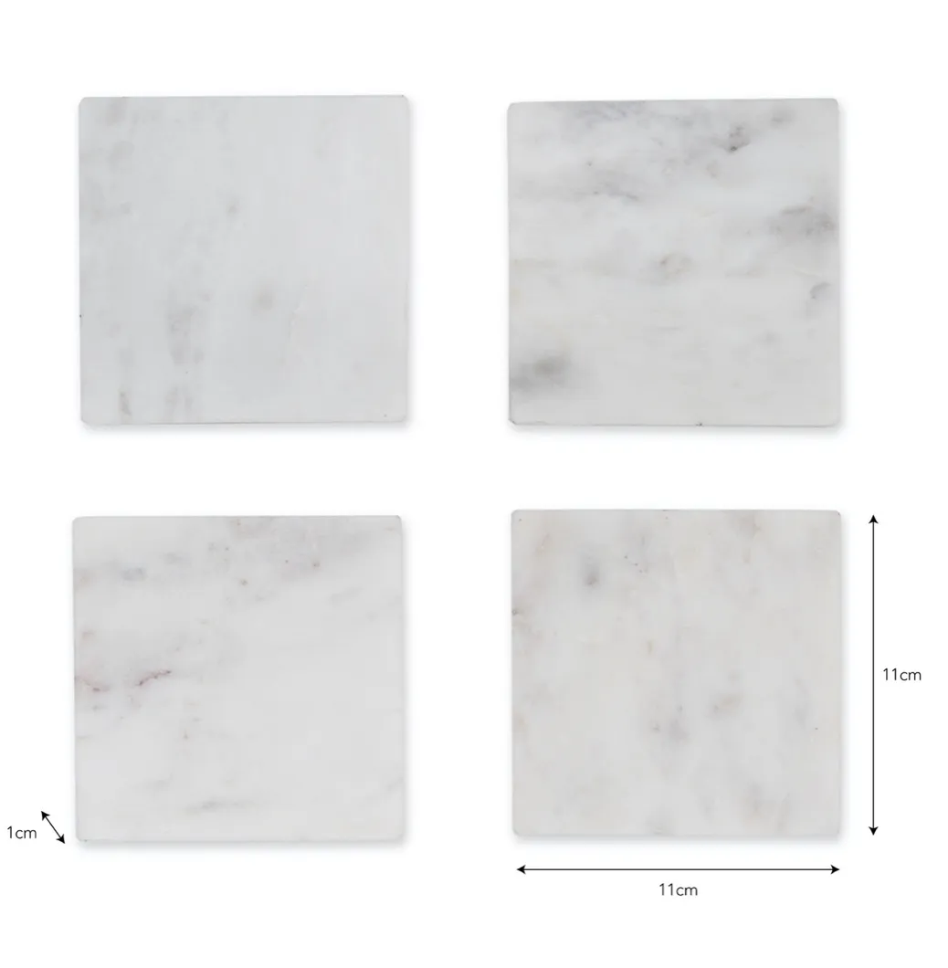 SET OF 4 SQUARE MARBLE COASTERS