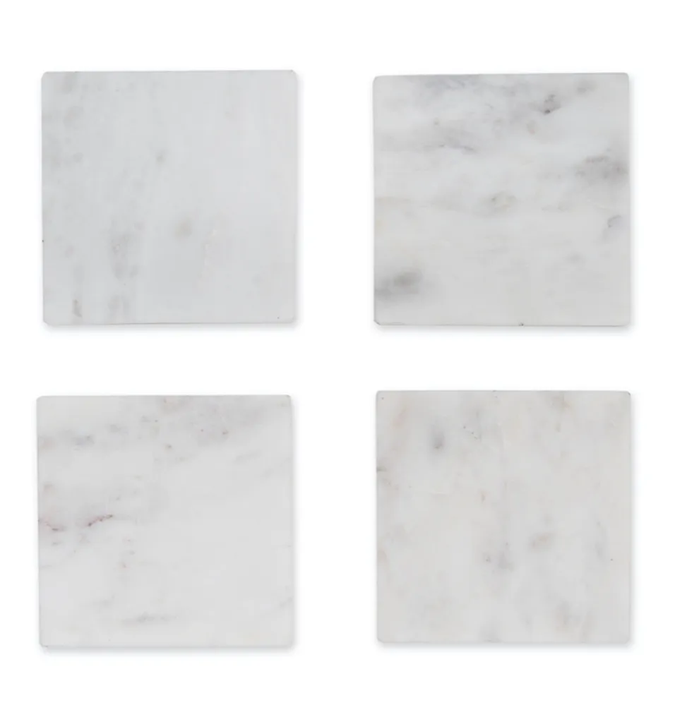SET OF 4 SQUARE MARBLE COASTERS