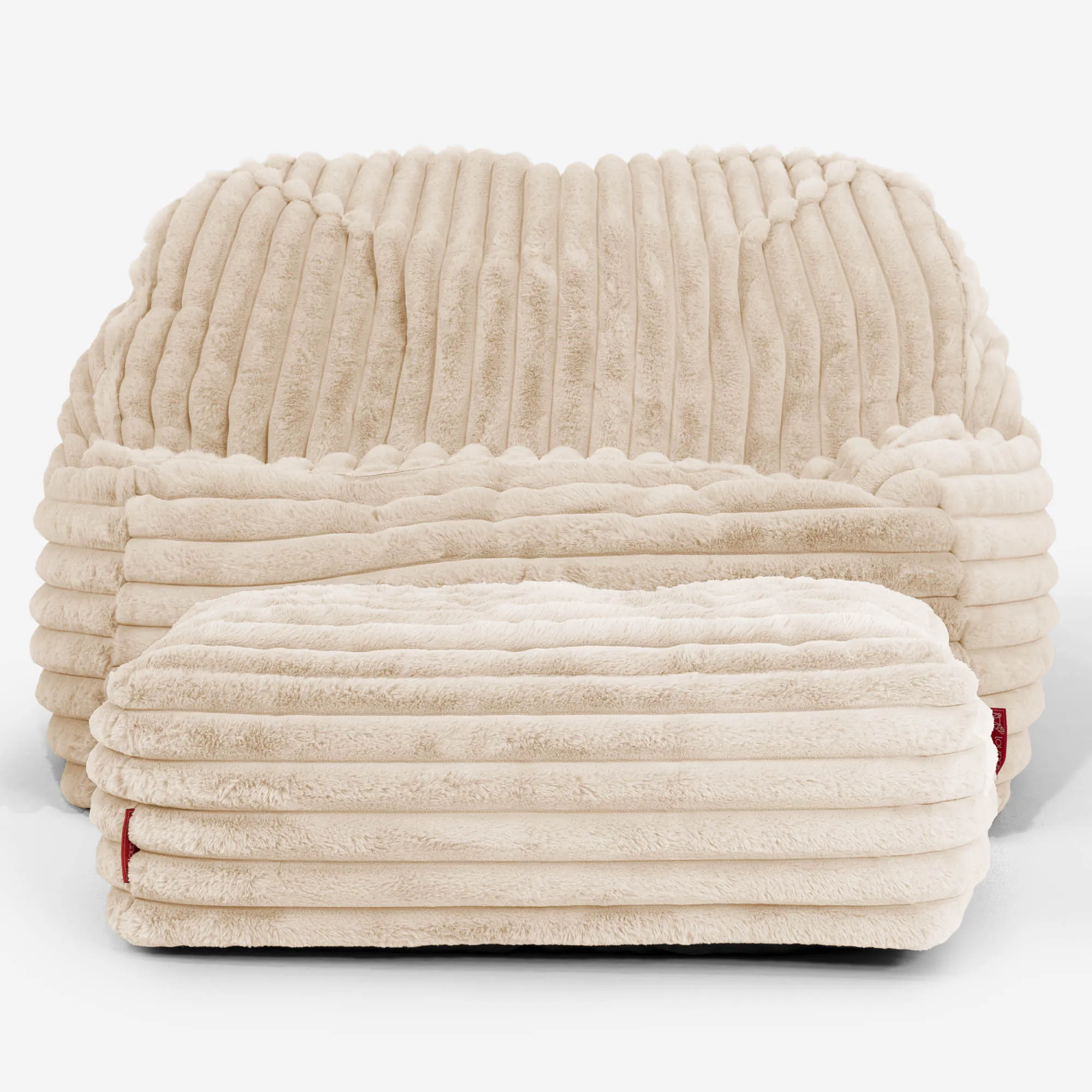 Sloucher Bean Bag Chair - Ultra Plush Cord Peach