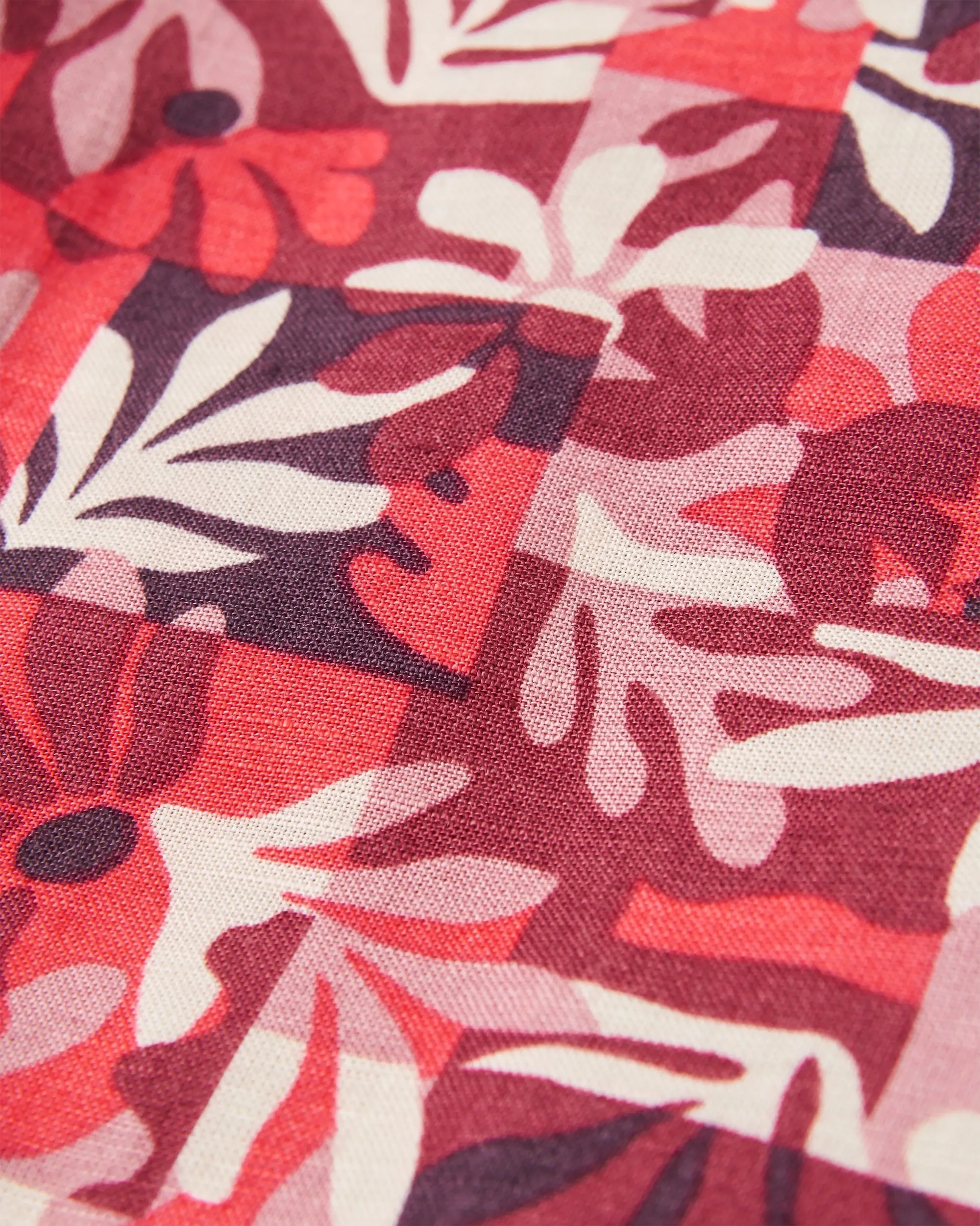 Someday Linen Trouser - Mountain Foliage Cranberry