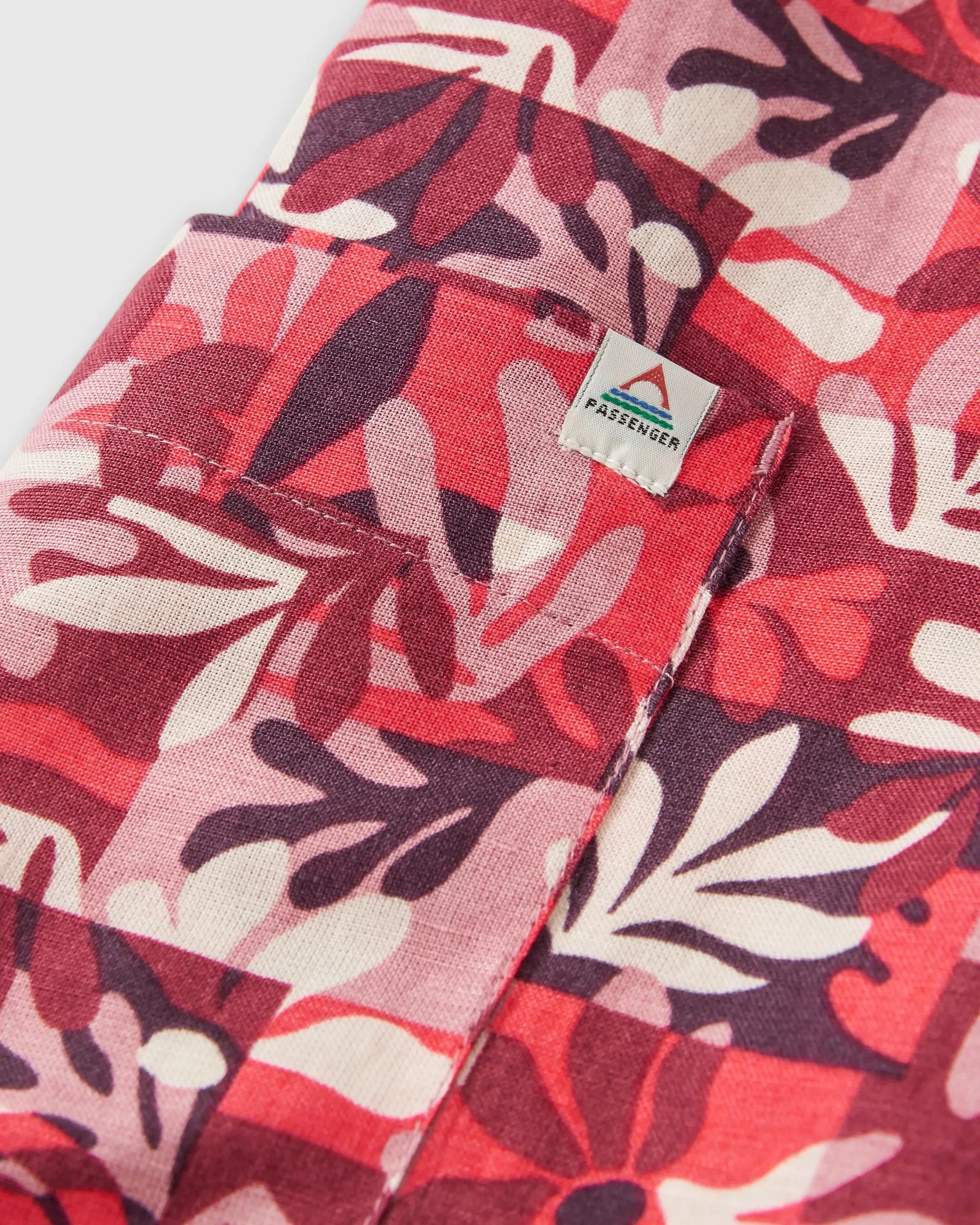 Someday Linen Trouser - Mountain Foliage Cranberry