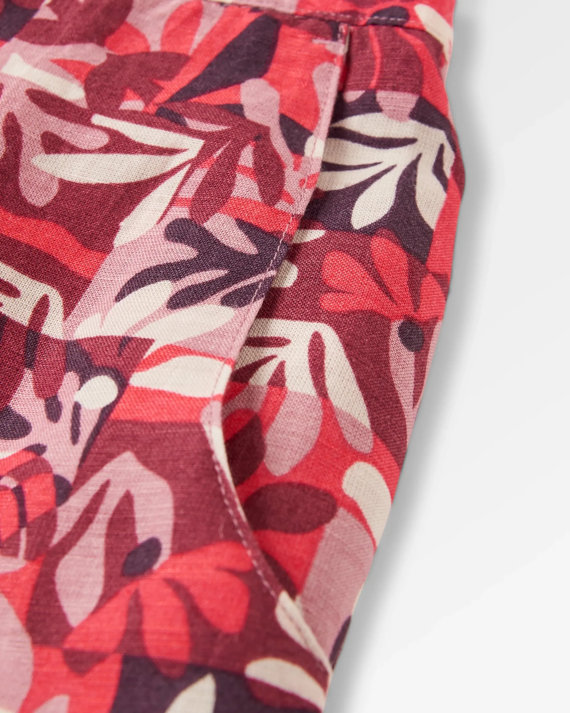 Someday Linen Trouser - Mountain Foliage Cranberry