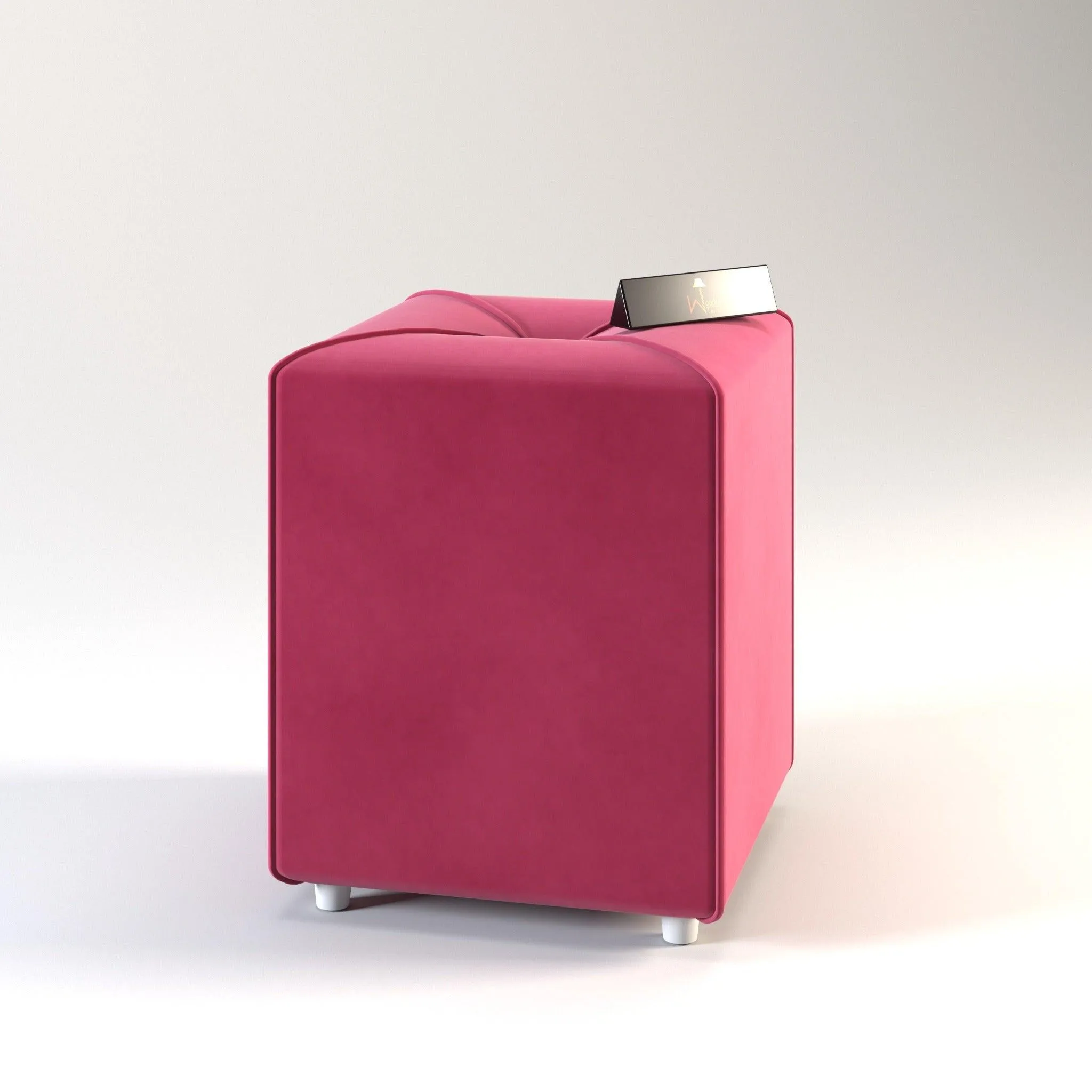 Stool for Living Room Soft Fabric Comfortable Cushion Ottoman Stool (Pink)