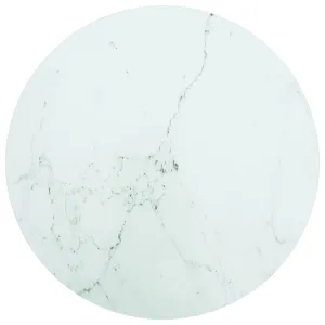 Elegant 60x0.8 cm Tempered Glass Table Top with Marble-Inspired Design