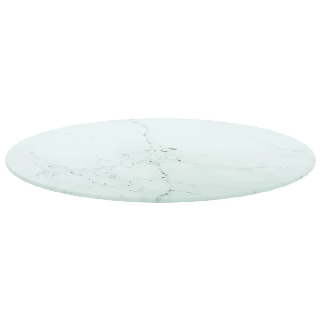 Elegant 60x0.8 cm Tempered Glass Table Top with Marble-Inspired Design