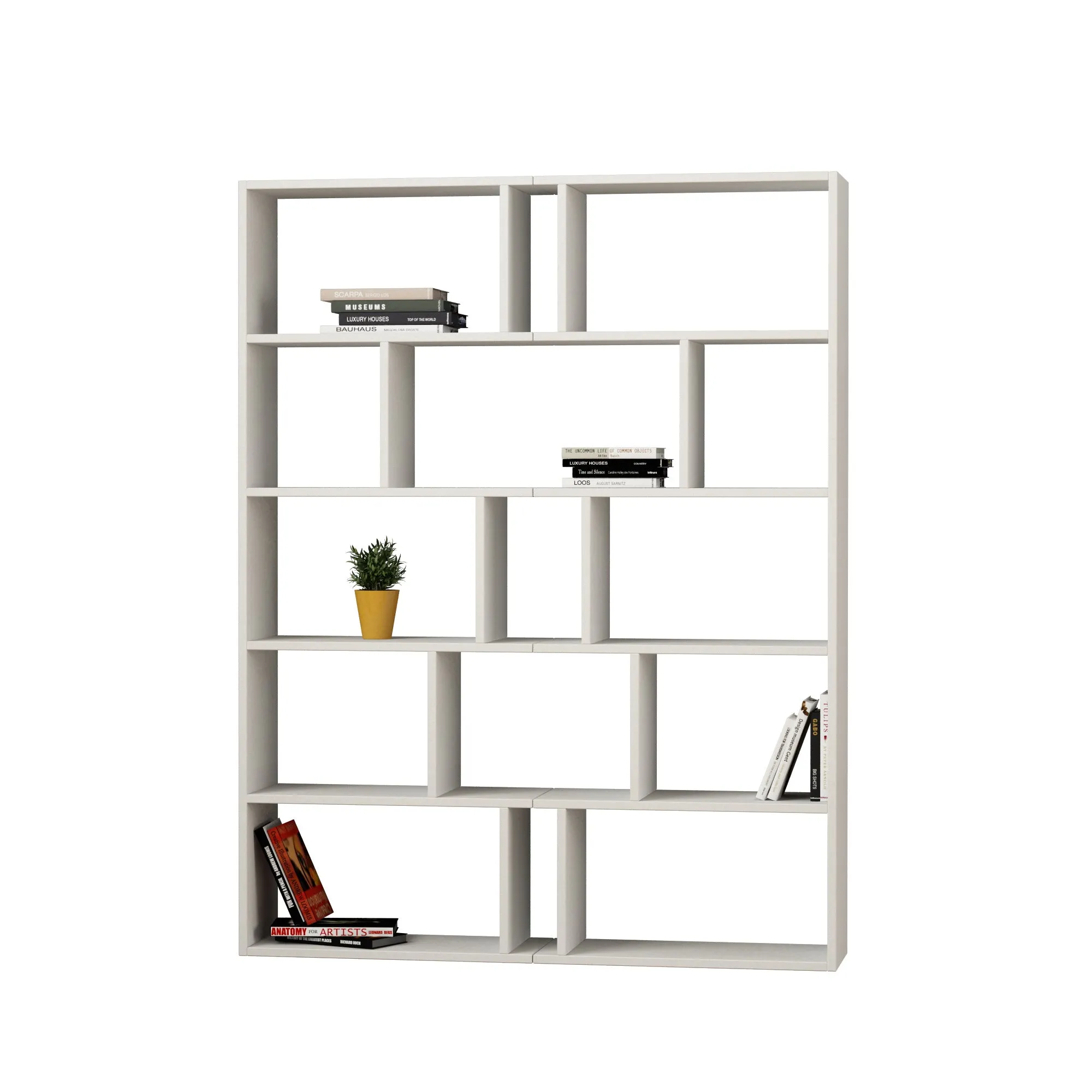 Tapi Modern Bookcase Display Unit Room Separator Set Of 2 Tall 159cm