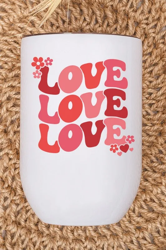 Valentine's Day Love Doodle Stack Wine Cup