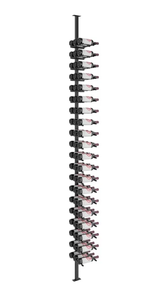 VintageView 60 Bottles Double Vino Series Floating Wine Rack Floor-to-Ceiling VP-FCP-KIT-3