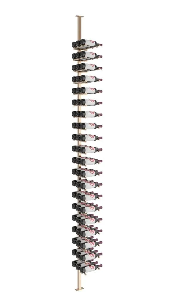 VintageView 60 Bottles Double Vino Series Floating Wine Rack Floor-to-Ceiling VP-FCP-KIT-3