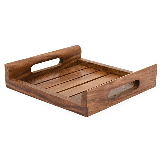 White Whale Indian Rosewood Sheesham Wood Handmade & Handcrafted Wooden Serving Tray