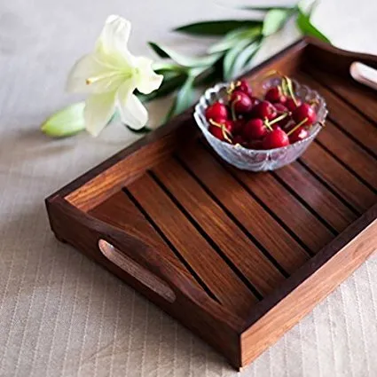 White Whale Indian Rosewood Sheesham Wood Handmade & Handcrafted Wooden Serving Tray